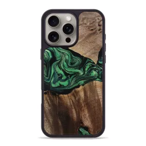 Screen Defense Raised Edges Iphone 16 Pro Max Wood Phone Case - Jaydin (Green, 775890)