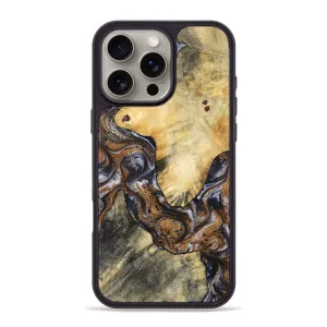Anti Finger Streak Iphone 16 Pro Max Wood Phone Case - Jerold (Teal & Gold, 781632)