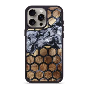 Anti Finger Smear Shatterproof Glass Iphone 16 Pro Max Wood Phone Case - Josh (Pattern, 781694)