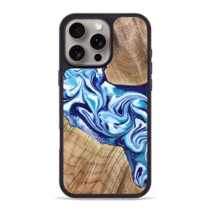 Iphone 16 Pro Max Wood Phone Case - Judie (Blue, 781797) Oleophobic Coating Anti Reflection Coating