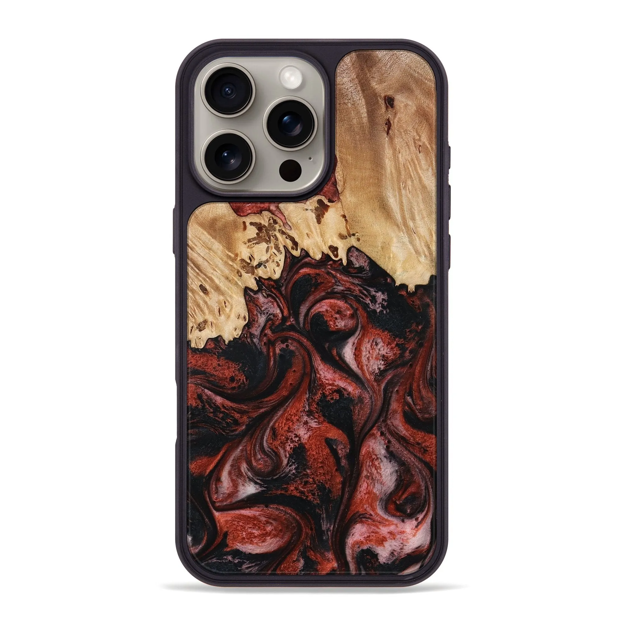Iphone 16 Pro Max Wood Phone Case - Julissa (Red, 781658) Bubble Free