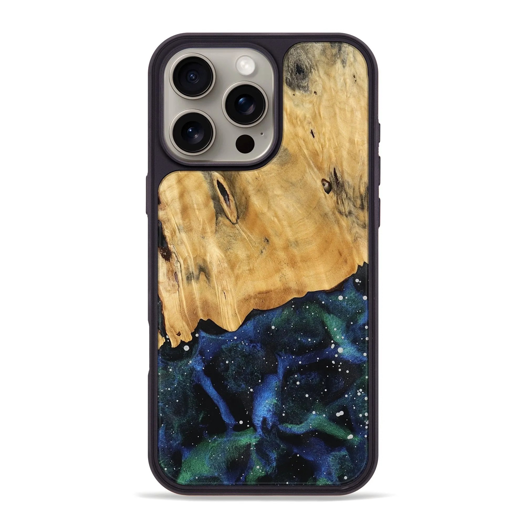 Slim Screen Protector Iphone 16 Pro Max Wood Phone Case - Junius (Cosmos, 777717)