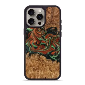 Iphone 16 Pro Max Wood Phone Case - Kaisen (Green, 779800) Scratch Resistant Screen Guard