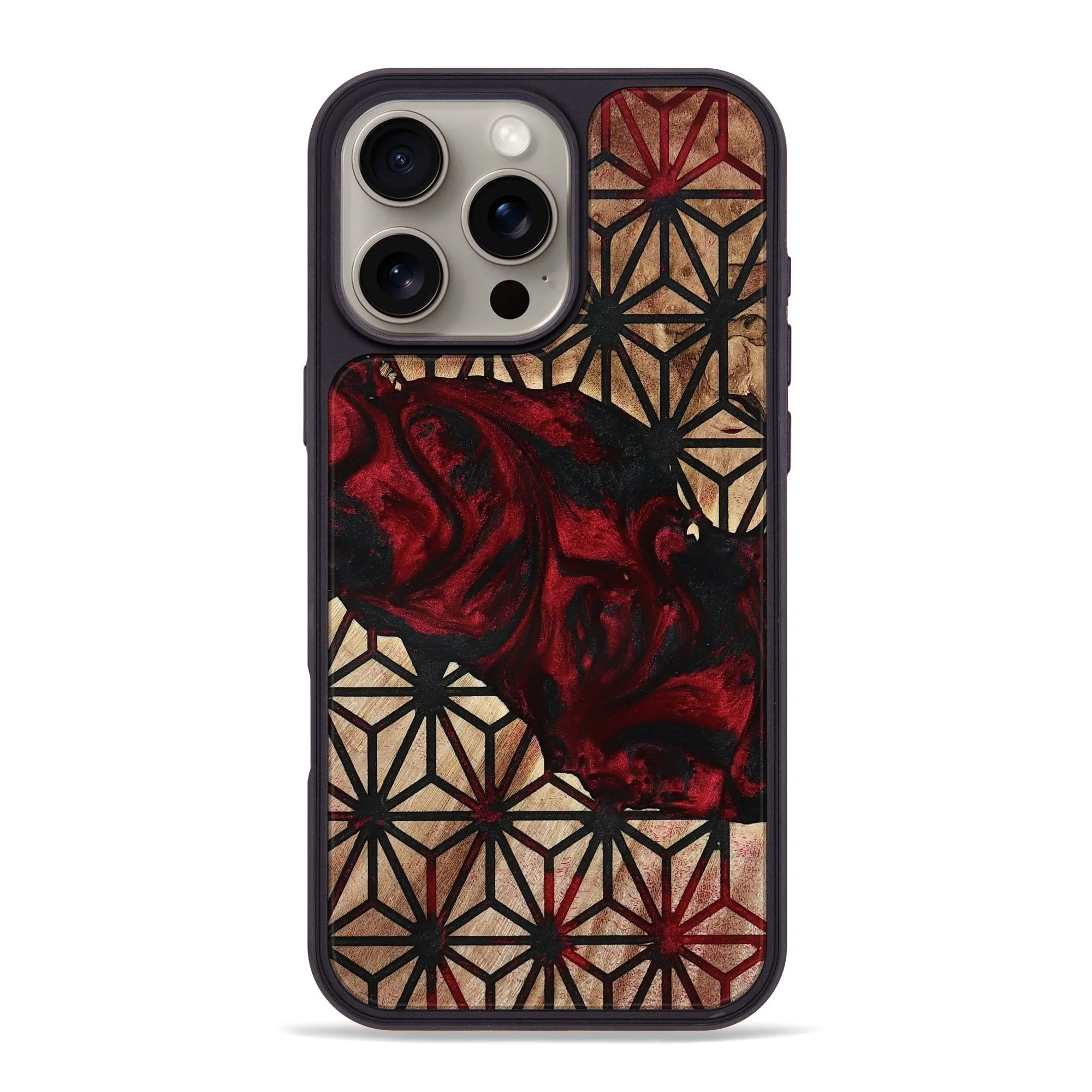 Iphone 16 Pro Max Wood Phone Case - Karis (Pattern, 779261) Anti Blue Light
