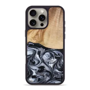 Anti Spy Fingerprint Resistant Iphone 16 Pro Max Wood Phone Case - Kenneth (Black & White, 781120)