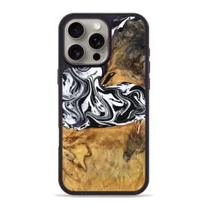 Iphone 16 Pro Max Wood Phone Case - Laisha (Black & White, 777573) Anti Fingerprint Coating Drop Resistant