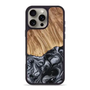 Anti Spy Anti Shock Screen Iphone 16 Pro Max Wood Phone Case - Leilani (Black & White, 778321)
