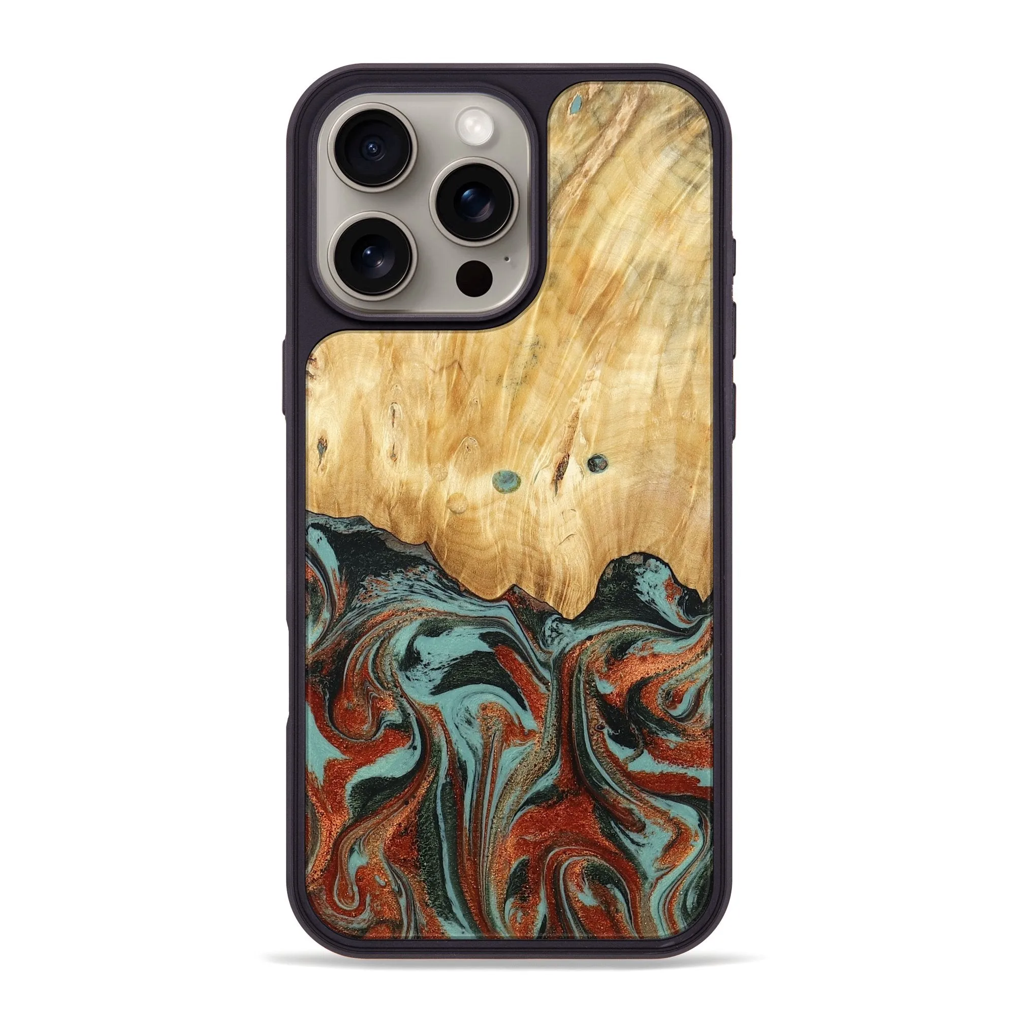 Iphone 16 Pro Max Wood Phone Case - Mahlon (Green, 781565) Easy Installation