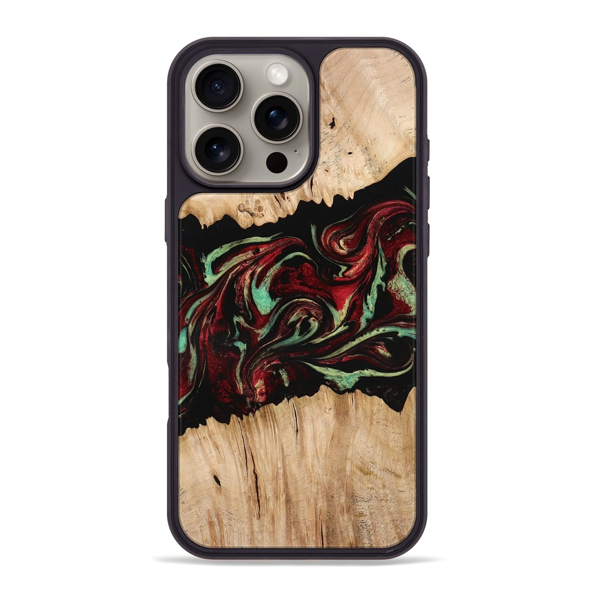 Scratch Proof Glass Anti Scratch Shield Iphone 16 Pro Max Wood Phone Case - Makai (Red, 775662)