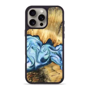 Iphone 16 Pro Max Wood Phone Case - Maryam (Blue, 781798) HD Screen Protector Protective Screen