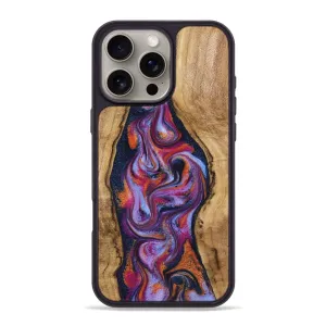 Iphone 16 Pro Max Wood Phone Case - Maudie (Blue, 776205) Drop Resistant Shock Absorbing