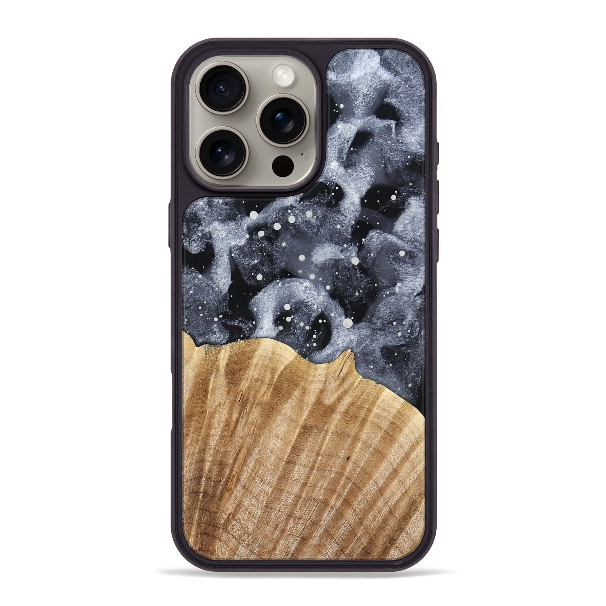 Iphone 16 Pro Max Wood Phone Case - Mindi (Cosmos, 776832) Anti Glare Film Shock Absorption