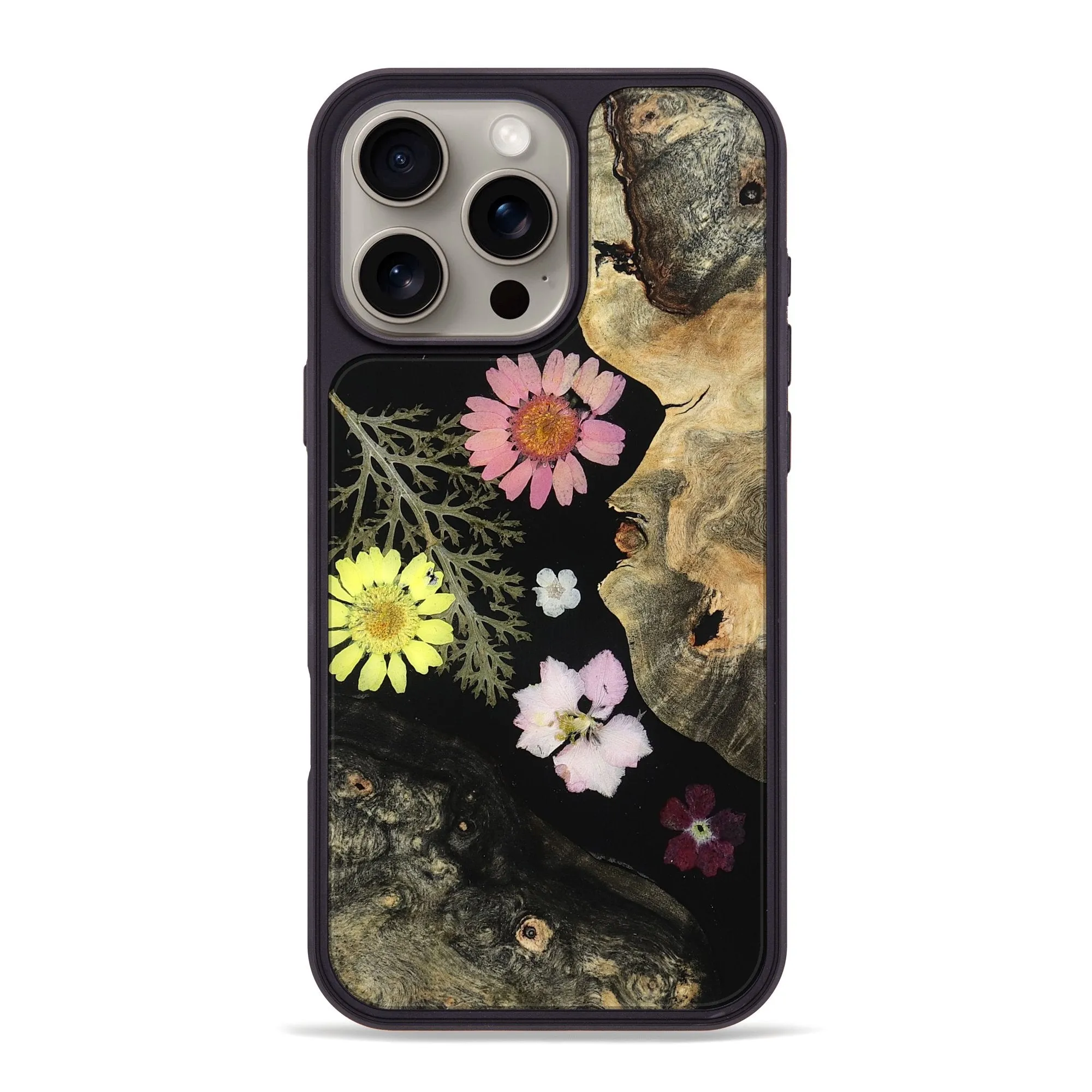 Shockproof Slim Screen Protector Iphone 16 Pro Max Wood Phone Case - Mintie (Bloom, 781404)