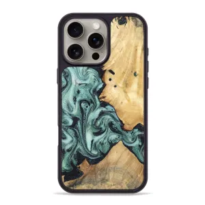 Anti Reflection Shatterproof Glass Iphone 16 Pro Max Wood Phone Case - Miya (Green, 781767)