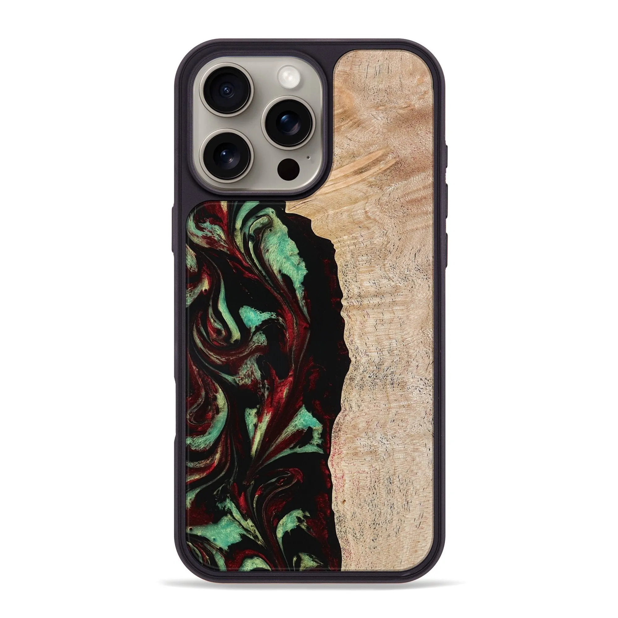 Anti Finger Smudge Film Iphone 16 Pro Max Wood Phone Case - Myla (Red, 776240)