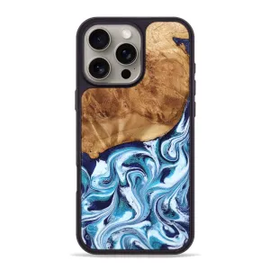 Anti Dust Film Fingerprint Shield Iphone 16 Pro Max Wood Phone Case - Nayely (Blue, 777608)