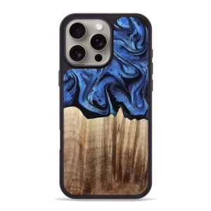 Shock Absorbing Iphone 16 Pro Max Wood Phone Case - Neo (Blue, 780062)