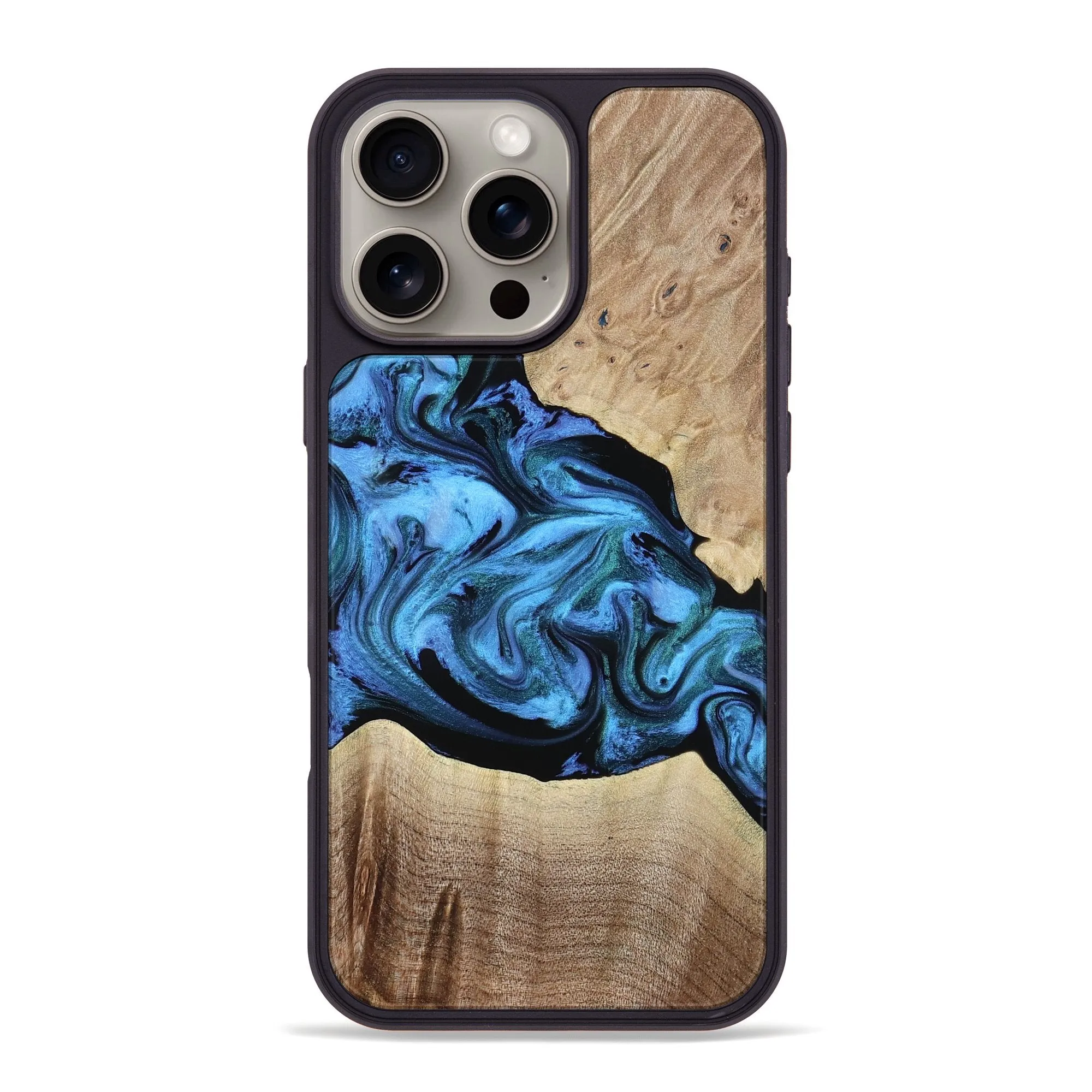 Easy Installation Iphone 16 Pro Max Wood Phone Case - Nevaeh (Blue, 779290)