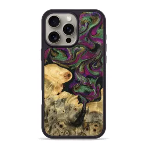 Iphone 16 Pro Max Wood Phone Case - Nigel (Green, 779575) Raised Edges