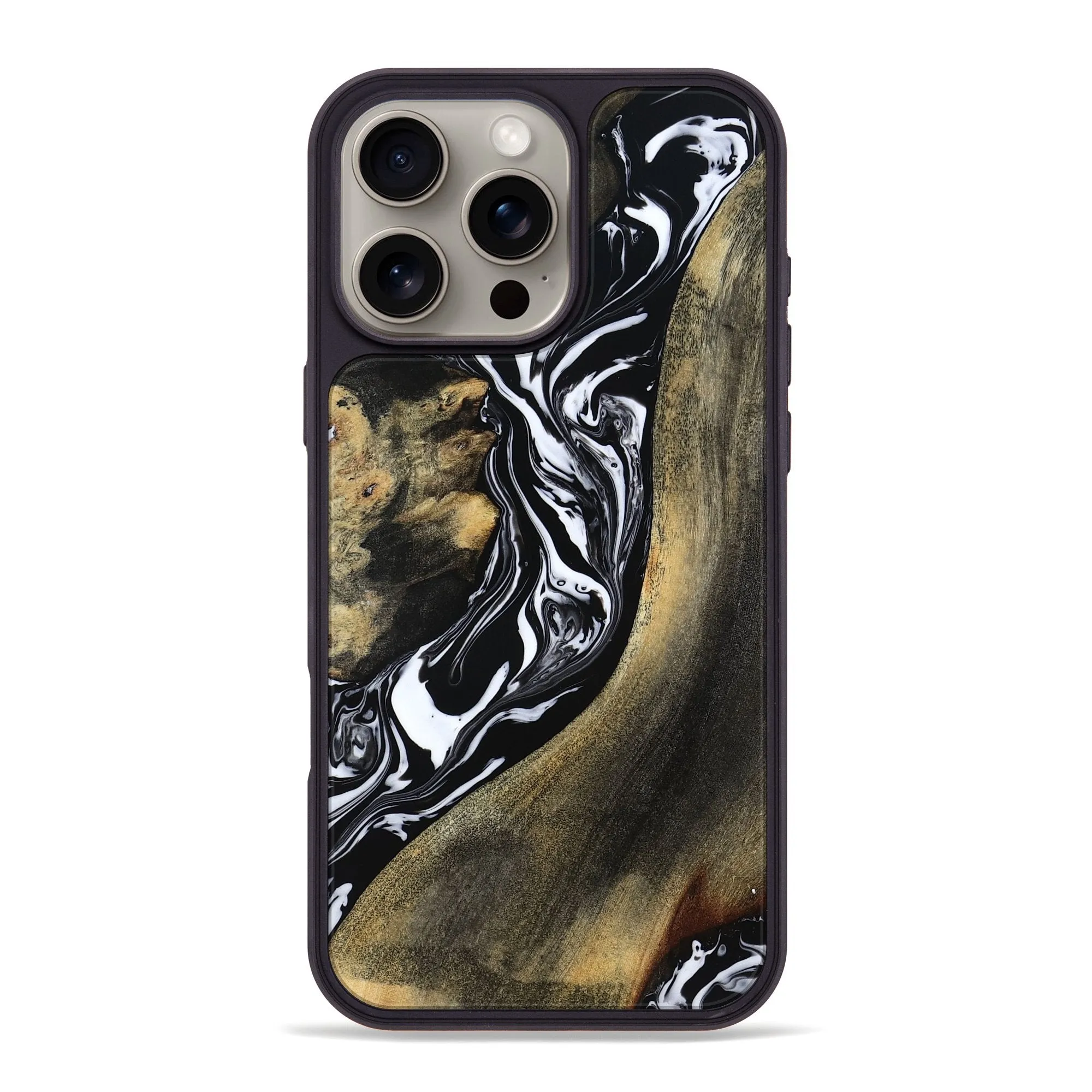 Smooth Touch Film Iphone 16 Pro Max Wood Phone Case - Nikita (Black & White, 779208)