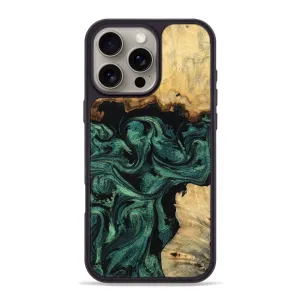 Iphone 16 Pro Max Wood Phone Case - Odis (Green, 781766) Bubble Free Oleophobic Coating