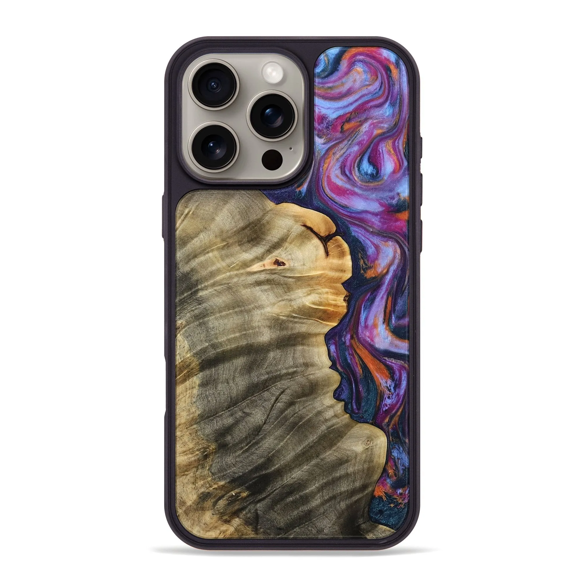 Iphone 16 Pro Max Wood Phone Case - Ona (Blue, 777625) Ultra Thin Bubble Free Installation
