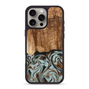 Iphone 16 Pro Max Wood Phone Case - Osman (Green, 778654) Anti Blue Light Grip Friendly