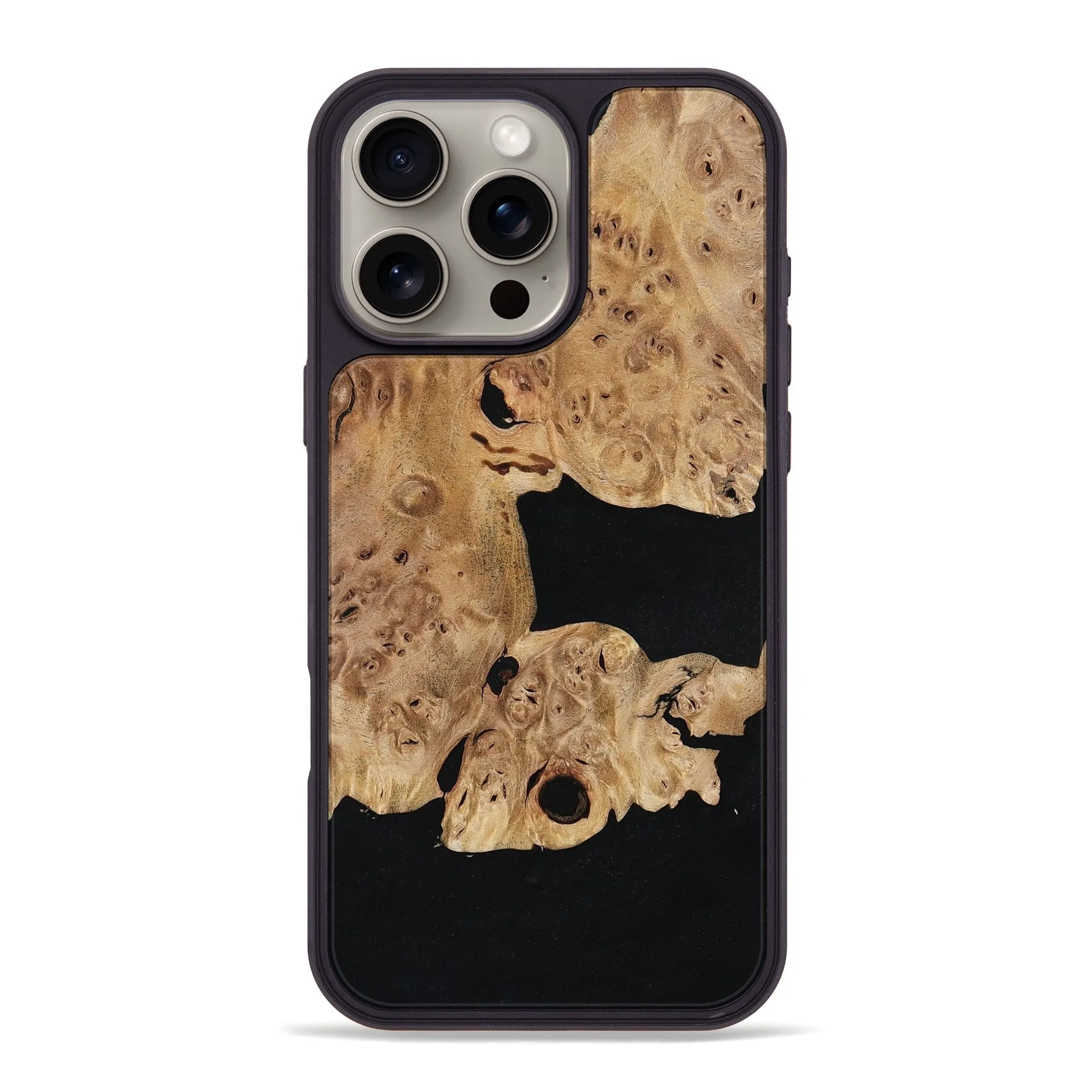 Iphone 16 Pro Max Wood Phone Case - Parker (Wood Burl, 780908) Smooth Touch Anti Shock Film