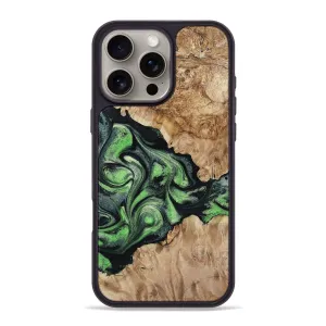 Scratch Proof Glass Iphone 16 Pro Max Wood Phone Case - Patty (Green, 780042)