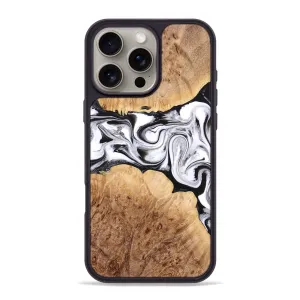 Iphone 16 Pro Max Wood Phone Case - Rishi (Black & White, 776332) Anti Shock Film Anti Scratch Screen