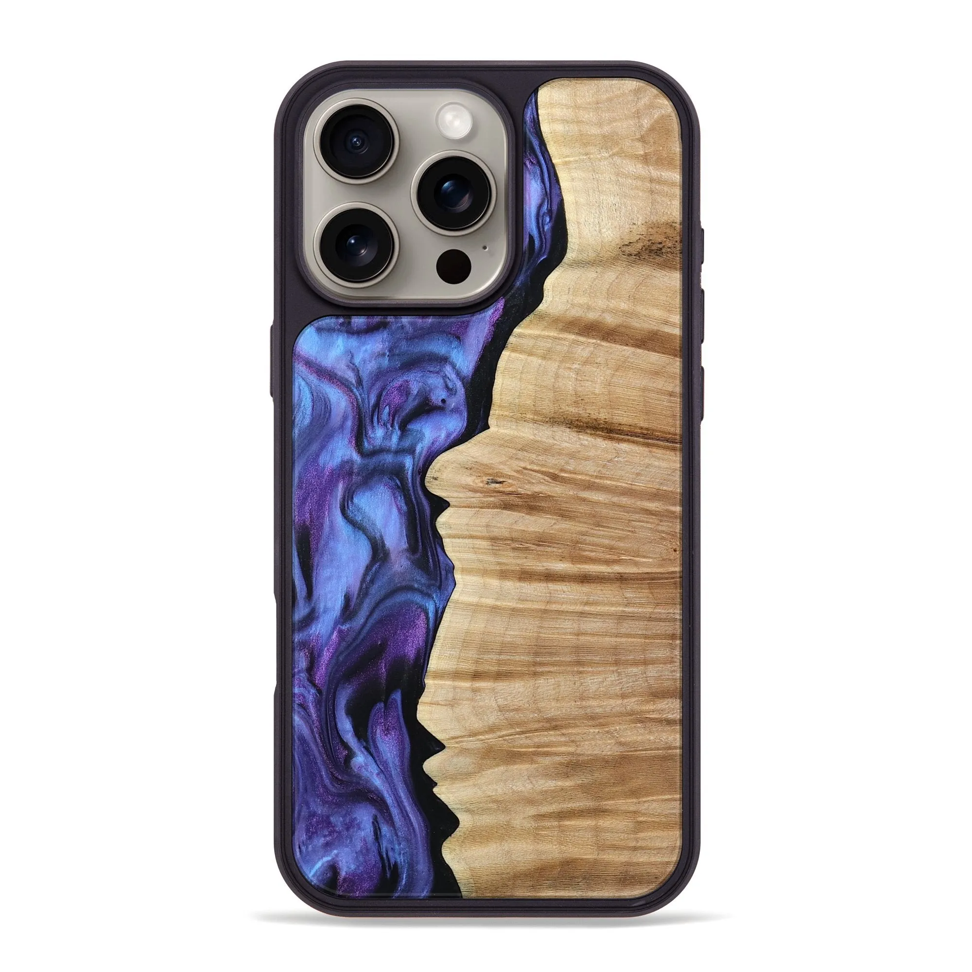 Iphone 16 Pro Max Wood Phone Case - Rosalia (Purple, 781678) Anti Finger Oil Coating