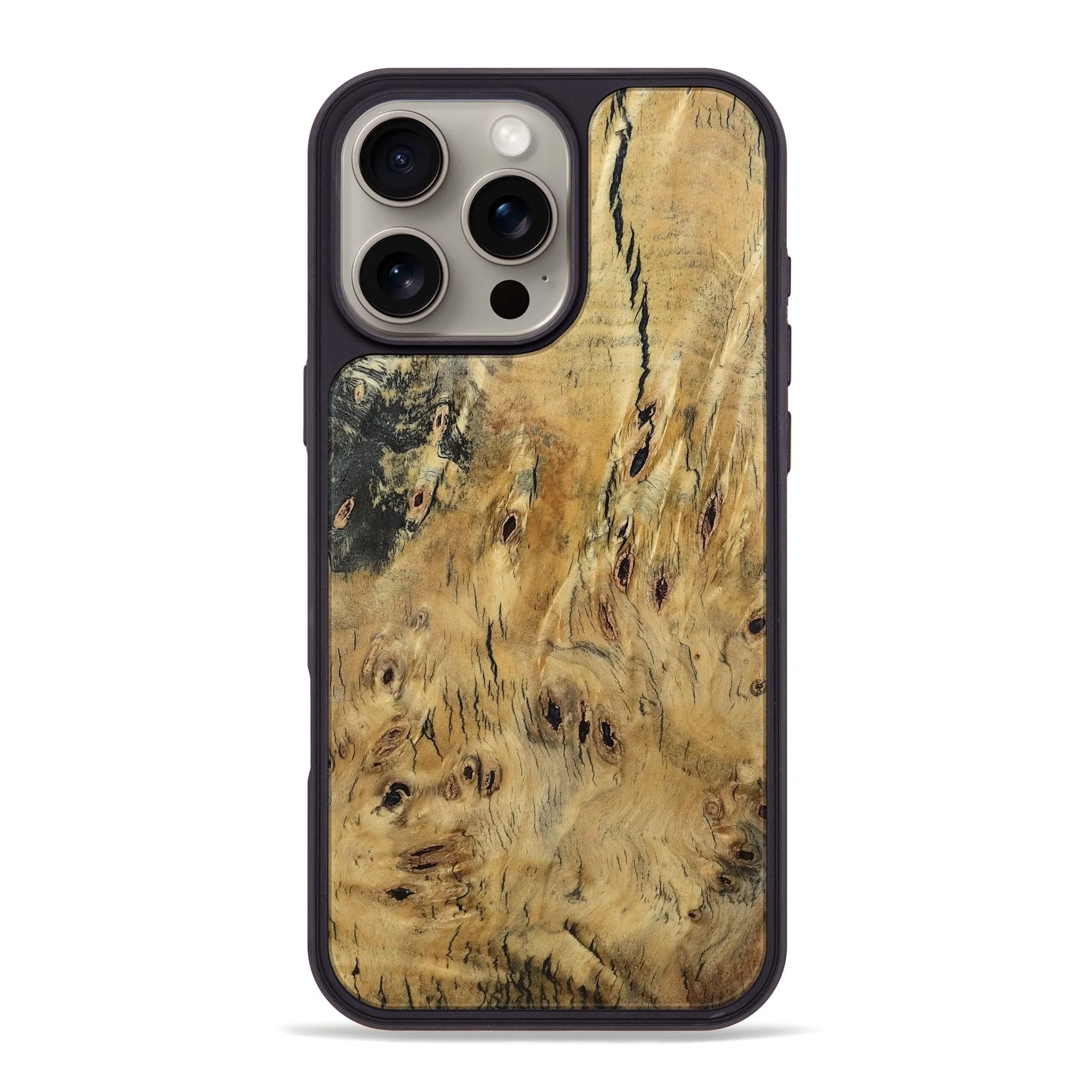 Iphone 16 Pro Max Wood Phone Case - Roseann (Wood Burl, 781549) Rounded Edges