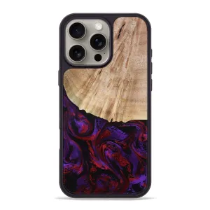 Shockproof HD Screen Protector Iphone 16 Pro Max Wood Phone Case - Rosetta (Purple, 780958)