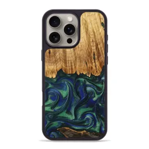 Iphone 16 Pro Max Wood Phone Case - Rowen (Green, 778950) Shock Absorbing Anti Spy Film