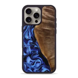 Raised Edges Iphone 16 Pro Max Wood Phone Case - Shakira (Blue, 780885)
