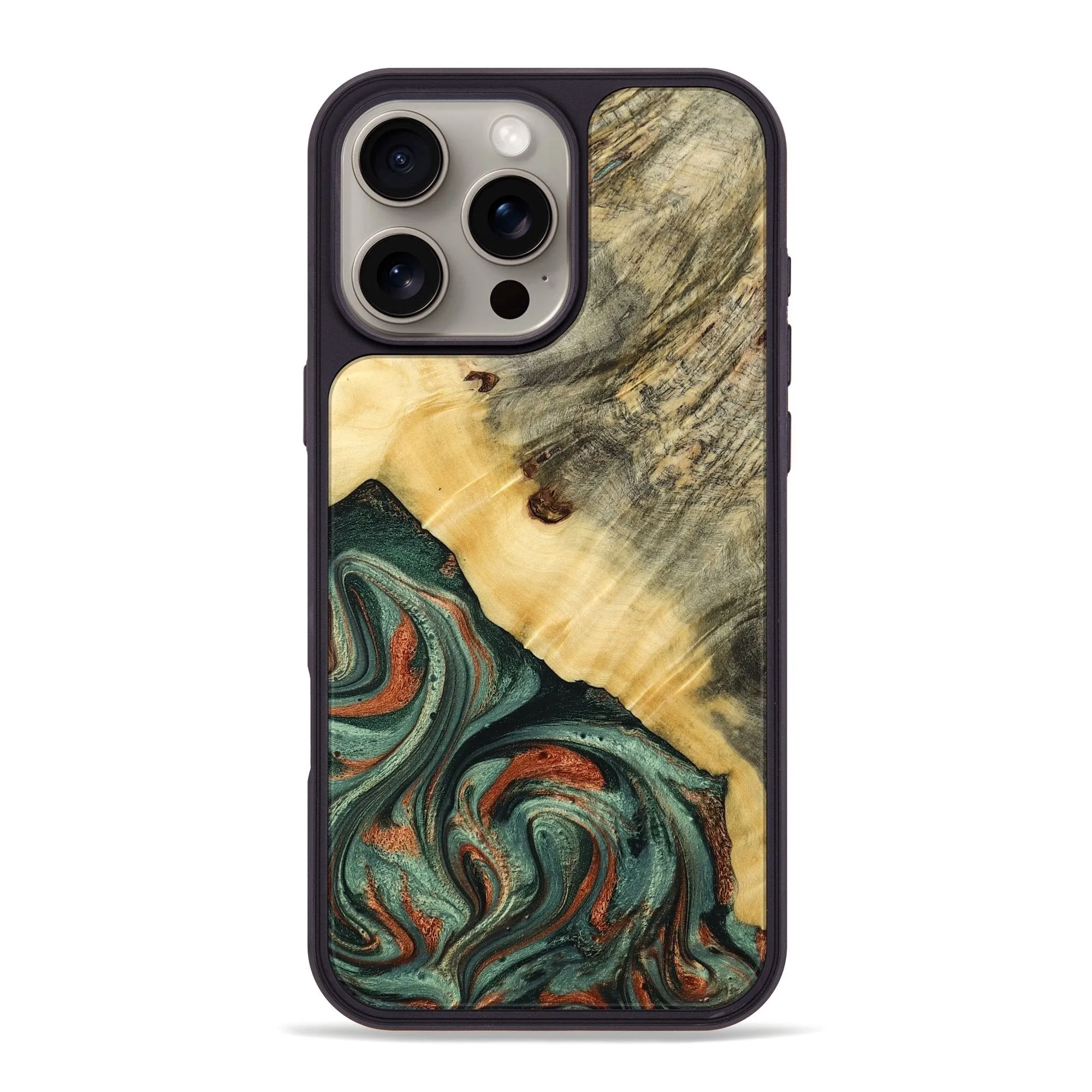 Iphone 16 Pro Max Wood Phone Case - Staci (Green, 777923) HD Clarity