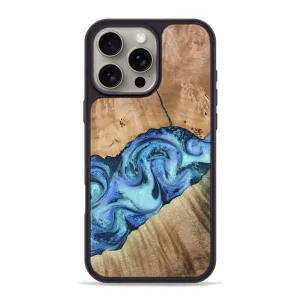 Scratch Proof Glass Iphone 16 Pro Max Wood Phone Case - Tadeo (Blue, 778823)