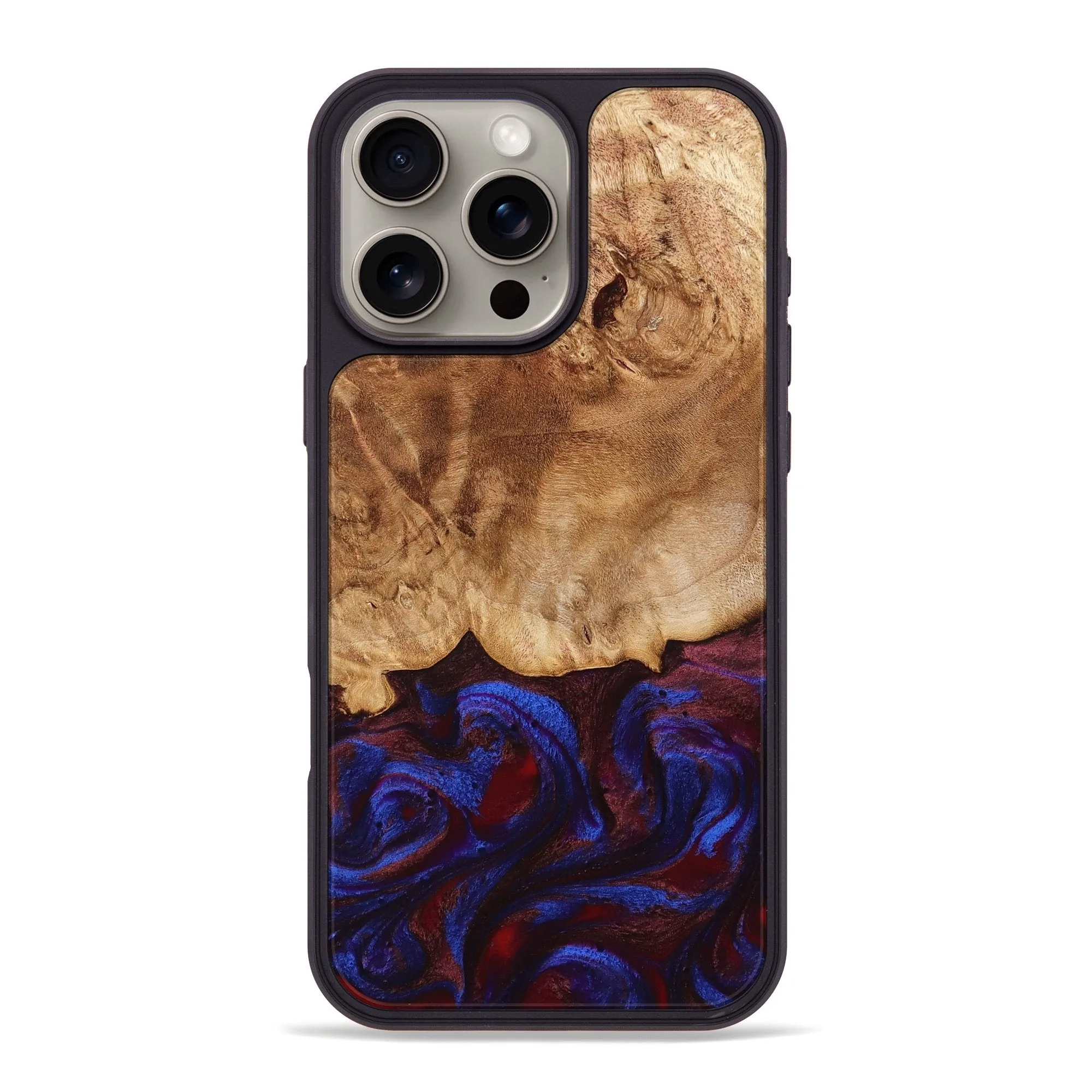 Scratch Proof Drop Protection Iphone 16 Pro Max Wood Phone Case - Tanisha (Red, 778808)