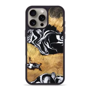 Iphone 16 Pro Max Wood Phone Case - Terri (Black & White, 778000) Crystal Clear Scratch Protection