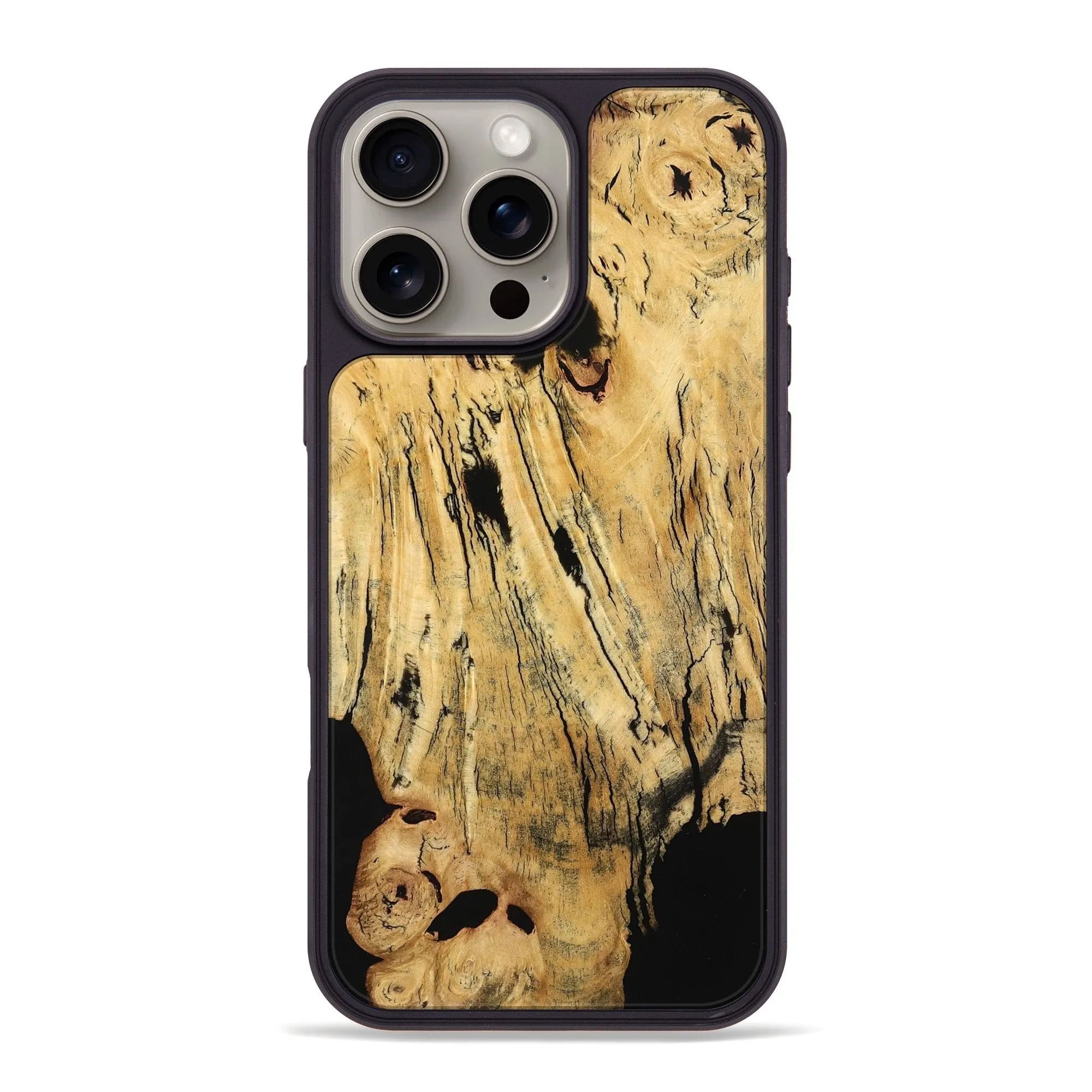 Iphone 16 Pro Max Wood Phone Case - Tiffani (Wood Burl, 779819) Anti Shock Film Impact Protection