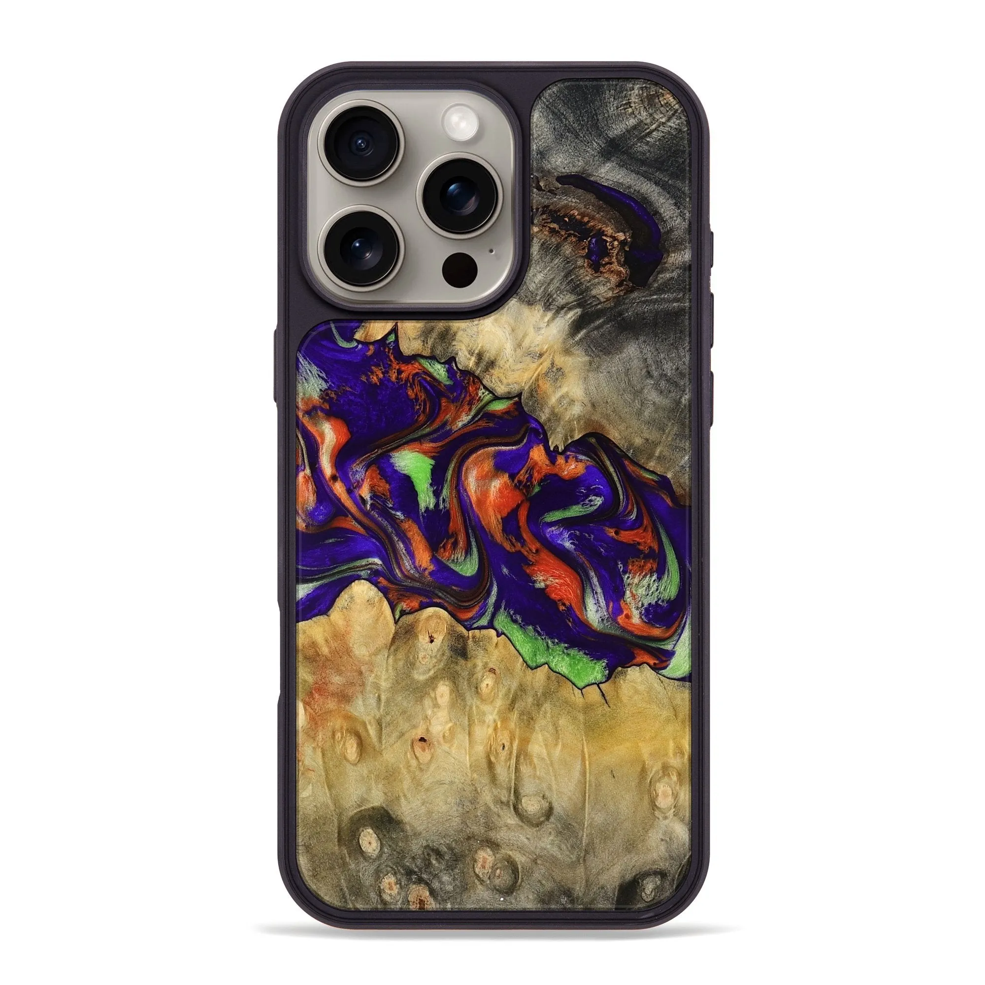 Iphone 16 Pro Max Wood Phone Case - Timmy (Green, 780718) Tempered Glass Scratch Resistant Glass