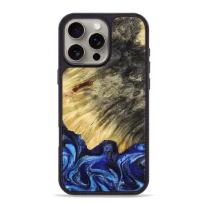Iphone 16 Pro Max Wood Phone Case - Travon (Blue, 778369) Soft Edge Fingerprint Free