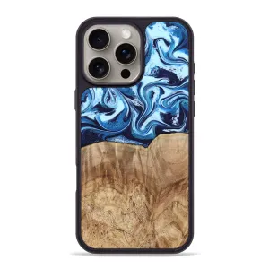 Iphone 16 Pro Max Wood Phone Case - Trina (Blue, 781148) Anti Finger Grease Film