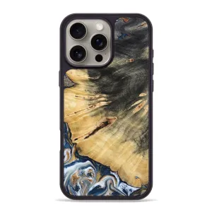 Iphone 16 Pro Max Wood Phone Case - Victor (Teal & Gold, 781675) Anti Fingerprint Coating Anti Dust