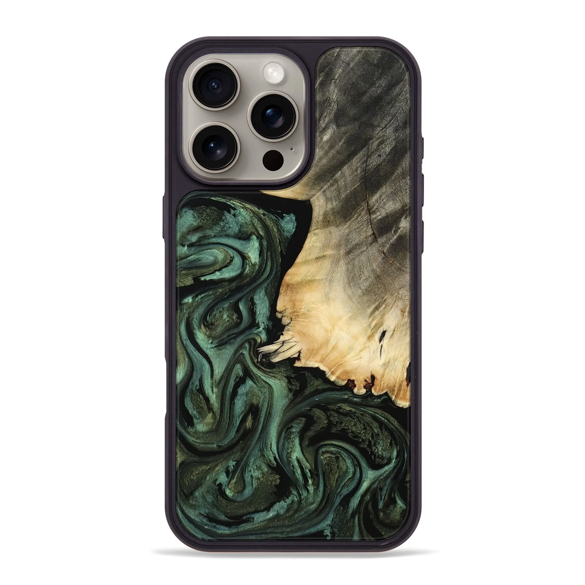 Iphone 16 Pro Max Wood Phone Case - Vonda (Green, 780073) Ultra Slim Protector