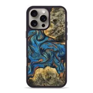Iphone 16 Pro Max Wood Phone Case - Wilber (Teal & Gold, 776772) Screen Guard Oleophobic Coating