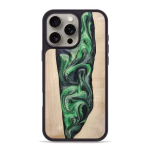 Iphone 16 Pro Max Wood Phone Case - Wylie (Green, 777266) Edge Protection