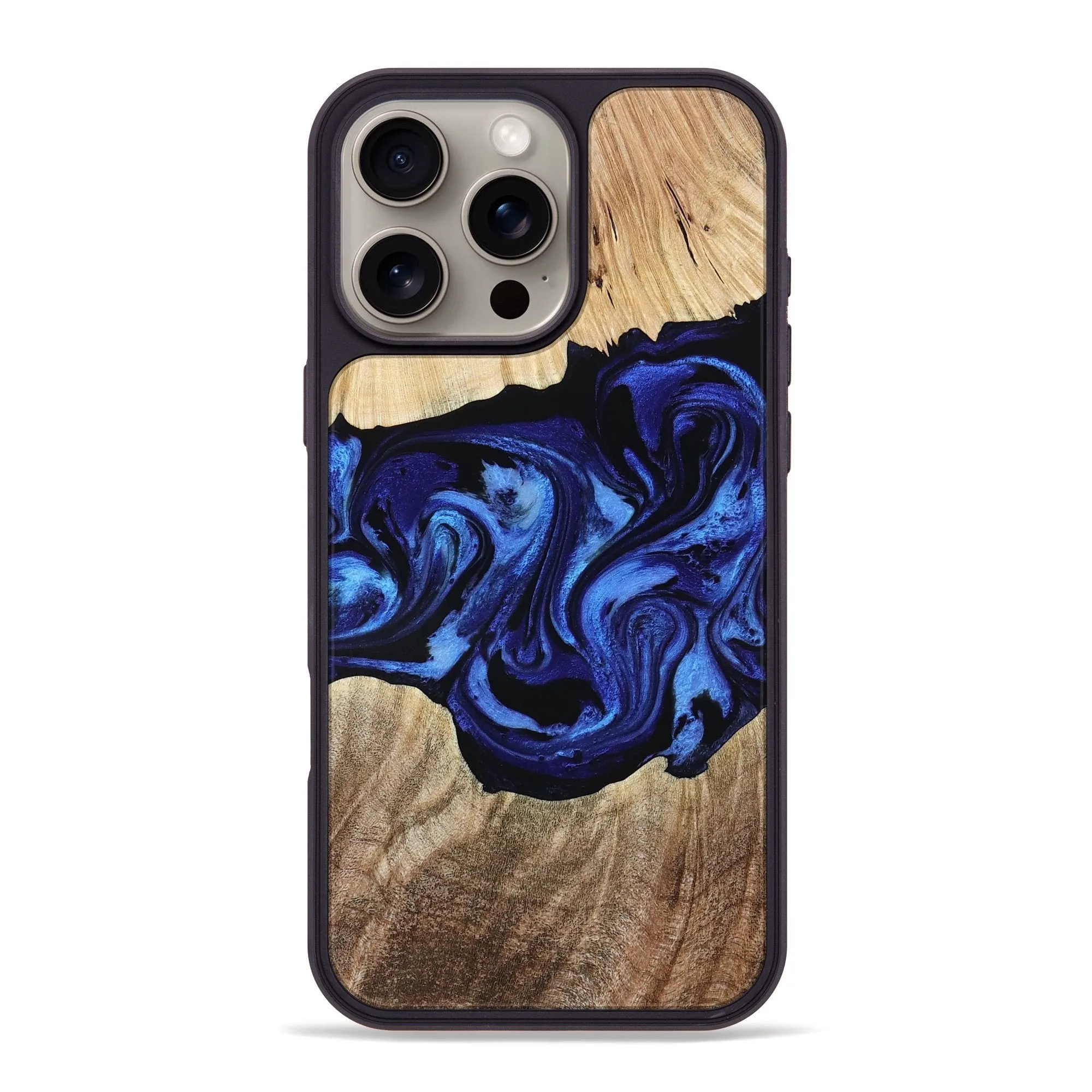Anti Dust Film Anti Fog Iphone 16 Pro Max Wood Phone Case - Zhuri (Blue, 780087)
