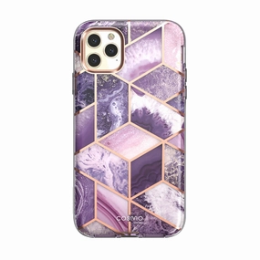Iphone 11 Pro Cosmo Case-Marble Purple Water Resistant Reinforced Corners