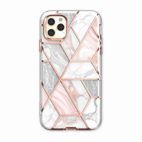 Fingerprint Shield Iphone 11 Pro Max Cosmo Case-Marble Pink